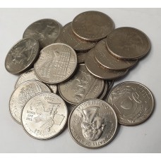 UNITED STATES OF AMERICA 1999 - 2001 . 1/4 QUARTER DOLLAR . 19x COMMEMORATIVE COINS